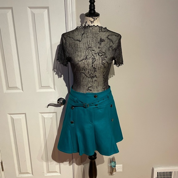 y2k vintage sheer sparkle short sleeve crop Mock see through mesh neat club rave - Picture 3 of 8